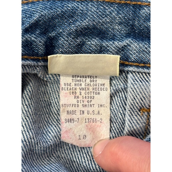 Vintage Vivaldi Jeanswear Women's Denim Maxi Skirt Blue Size 10 Back Slit USA - Picture 5 of 6